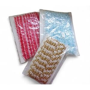 Vintage Sewing Trim Lot Organza Ruffles Gold Braid Daisies Sealed Packages